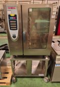 Rational SelfCooking Center stainless steel electric combi oven with tray rack stand