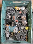 Collection of power tools - Hammer drill, plaster mixer, impact drill and angle grinder