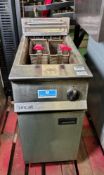 Lincat OG8106/N stainless steel single tank twin basket gas fryer with baskets
