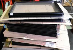 9x three acrylic panel angled display boards - 7x DAMAGED ACRYLIC PANEL