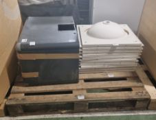 10x sink units with surround and server cabinet with keys