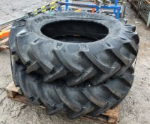 2x BKT TR-135 heavy duty tractor tyres