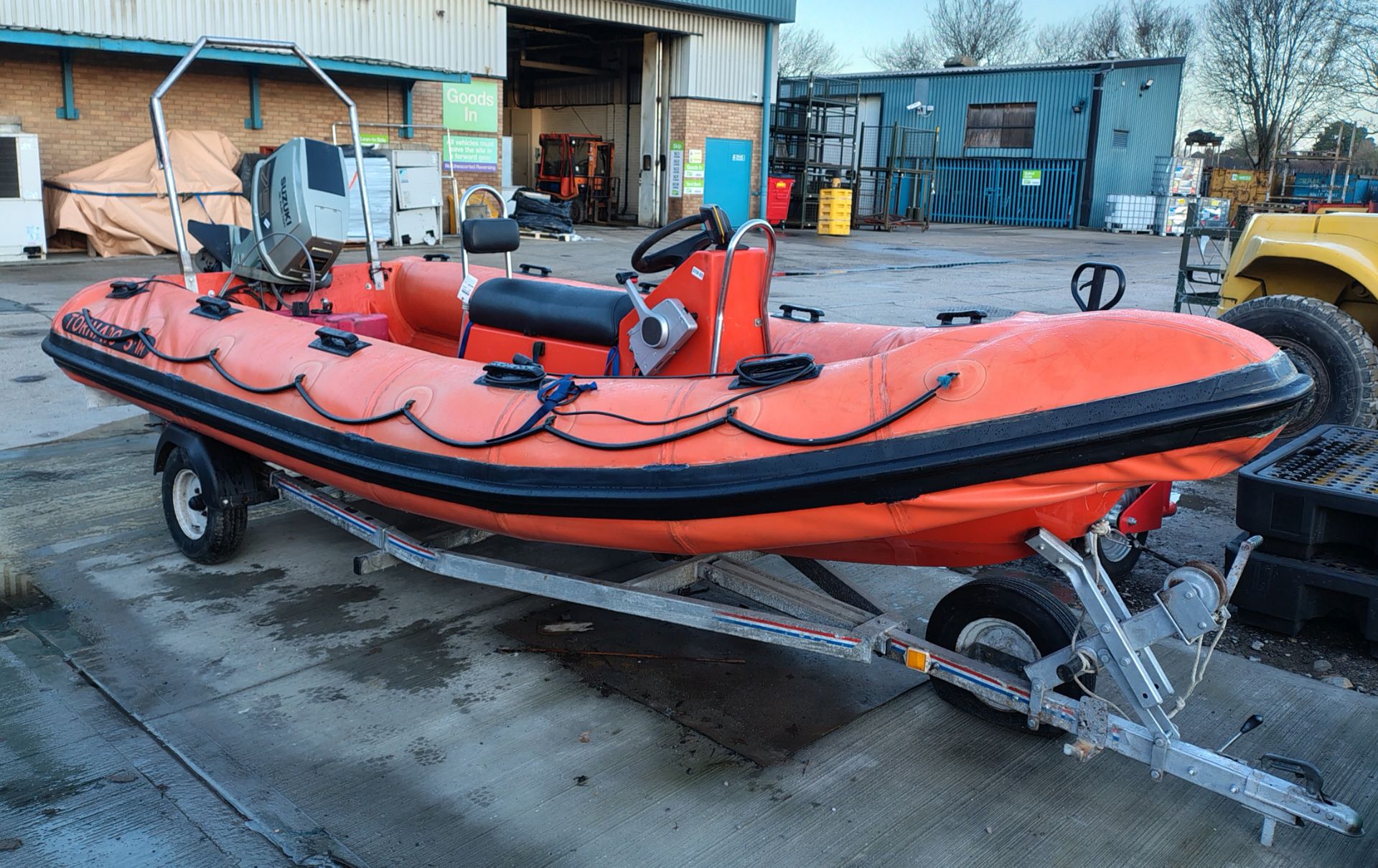 Tornado 5.1 RIB boat with Suzuki DT75 oil injection 2 stroke outboard engine on a trailer - Image 2 of 20