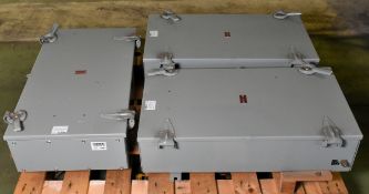 3x Red Spot fuse board/electrical box enclosures - W 460 x D 210 x H 750mm - 24kg