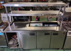 Foster EPRO1/3H 3 door refrigerated counter with saladette and 2 tier shelves
