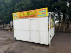 UPVC catering kiosk with plumbing, electrics and extraction unit installed - see desc.