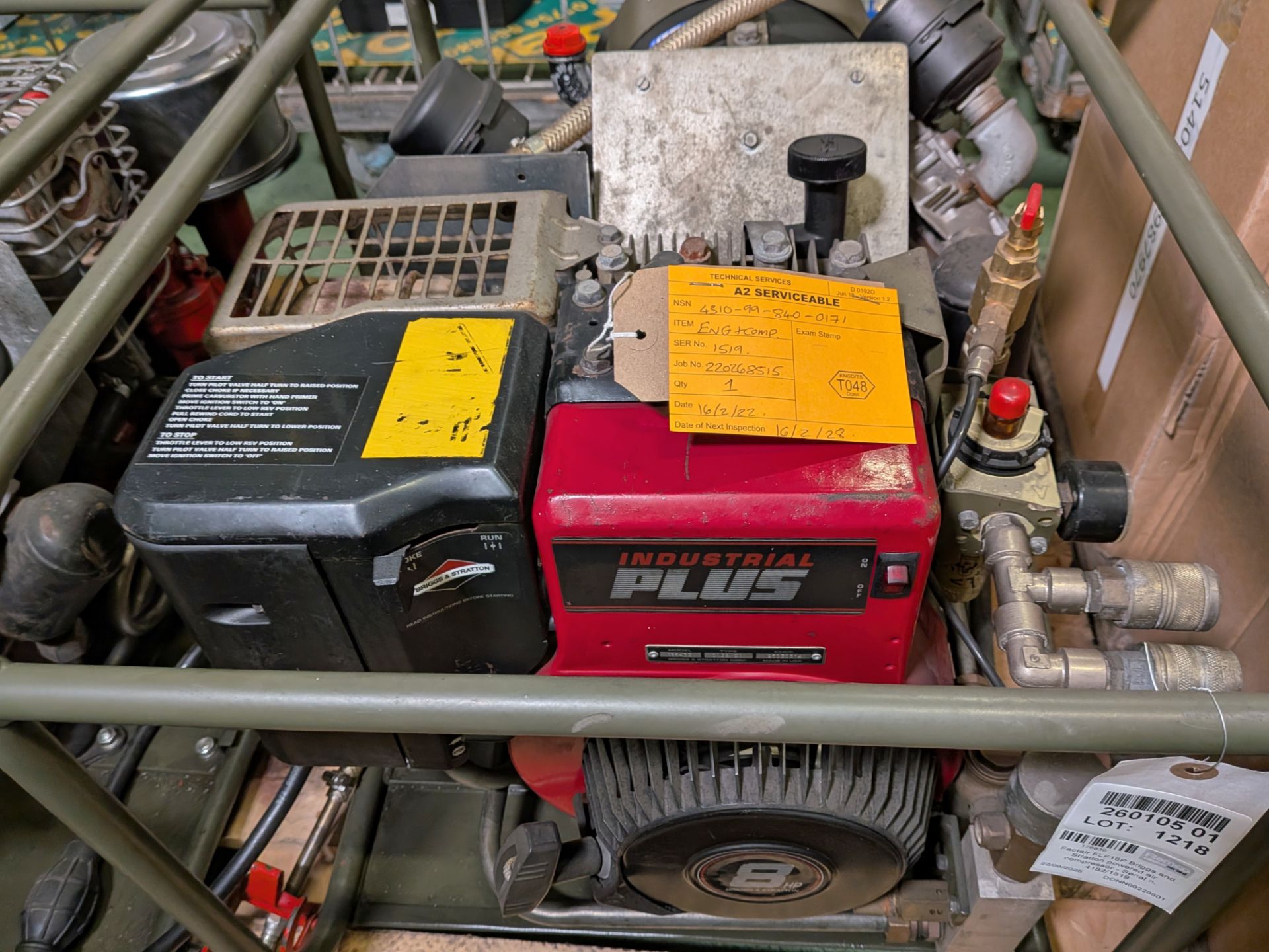 Factair FLF16P Briggs and Stratton powered air compressor - Serial no. 4182/1519 - Image 2 of 5