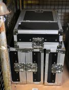 4x 8U rack flight cases - L 670 x W 420 x H 175mm