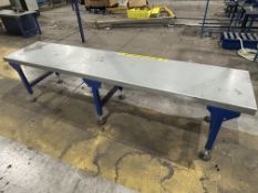 12x steel packing tables approx 2.4m L x 0.6m W x 0.7m H,