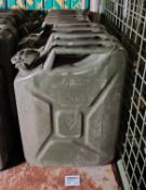 4x 20 litre metal jerry cans - W 160 x D 340 x H 470mm
