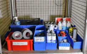 Workshop consumables - electrical tape, IPA solvent sprays, foam cleaner & more - see desc.