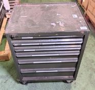Industrial multi drawer tool trolley - L 670 x W 490 x H 900mm