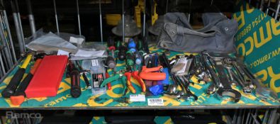 Mixed hand tools - spanners, hammers, screwdrivers, pliers and more