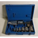 Power Up plastic pipe welding kit in metal storage case - W 450 x D 250 x H 100mm