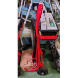 Red mobile strapping trolley - full details in description