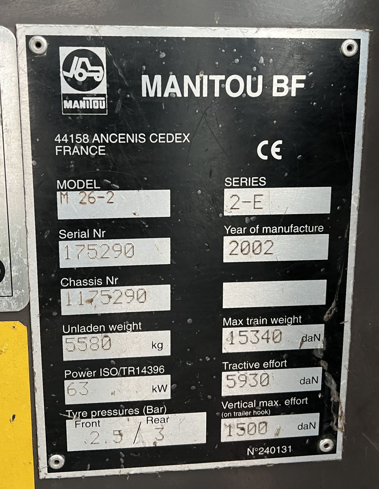 Manitou M26-2 rough terrain forklift - 2002 model - 2560 hours - full details in the description - Image 28 of 31