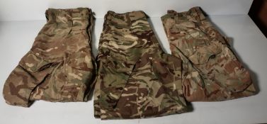 Various types of ex-military camo clothing - may include accessories - 207kg – may require repair
