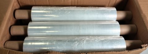 2x boxes clear pallet wrap - 400mm x 300m - 12mu - 6 rolls per box