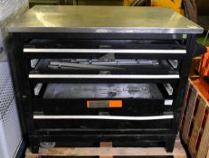 Bott mobile metal drawer unit - 1x DRAWER WON'T OPEN, 2x DRAWERS MISSING - W 1155 x D 700 x H 955mm
