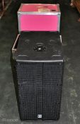 HK Audio Linear Sub 1200A passive subwoofer in flight case - sub dimensions: W 380 x D 560 x H 650mm