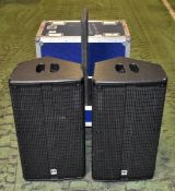 2x HK Audio Linear 5 112XA active speakers in flight case - full details in the description