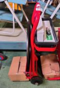 Red mobile strapping trolley - full details in description