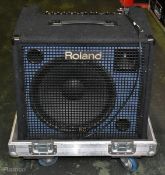 Roland KC-550 keyboard amplifier in flight case - amp dimensions: W 590 x D 450 x H 520mm