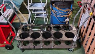 Connor Innovations medical and laboratory gas bottles trolley - W 1220 x D 490 x H 970mm