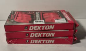 3x Dekton 9 piece soft grip go through screwdriver sets