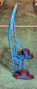 Blue metal folding stair sack trolley - W 450 x D 680 x H 1090mm
