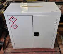 Metal 2 door cabinet with removable shelf - DENTED ON LOWER PART - W 900 x D 450 x H 910mm