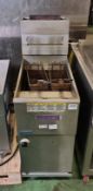 Pitco 35C+ stainless steel single tank twin basket fryer - W 380 x D 850 x H 1170mm
