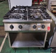 Falcon G9084 4 burner countertop gas hob on trolley - W 800 x D 830 x H 940mm