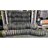 12x 250mm flexible canvas ducting pipes in storage bags - approx length: 2800mm