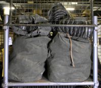 12x 250mm flexible canvas ducting pipes in storage bags - approx length: 2800mm - 2 pipes per bag