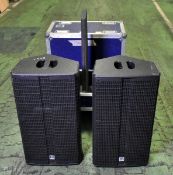 2x HK Audio Linear 5 112XA active speakers in flight case - full details in the description