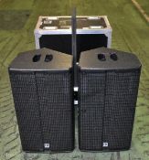 2x HK Audio Linear 5 112XA active speakers in flight case - full details in the description