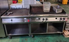 Falcon gas grill with a Falcon solid hot top combo - W 2010 x D 950 x H 1140mm