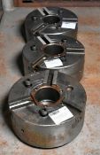 3x Kitagawa BB08 210mm 3 jaw open centre large bore power chucks - NO JAWS