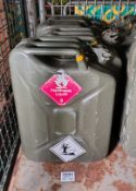4x 20 litre metal jerry cans - W 160 x D 340 x H 470mm