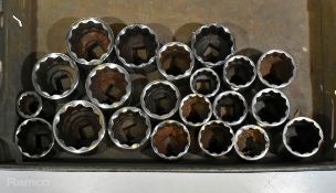 Mixed size Snap-On imperial sockets - 21 units