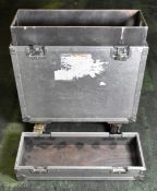 Flight case with 2 compartments and lift out tray - L 670 x W 250 x H 750mm