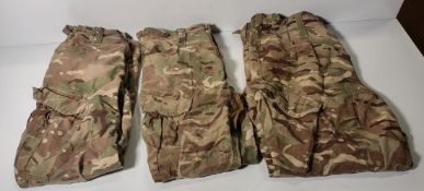 Various types of ex-military camo clothing - may include accessories - 137kg – may require repair