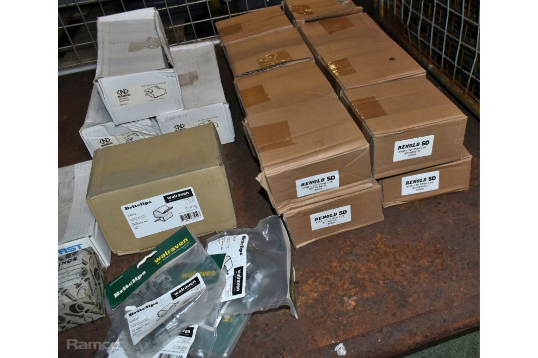 Workshop consumables - Renold SD 16B-1 offset chain link, hex bush, spring/beam/edge clips - Image 6 of 9