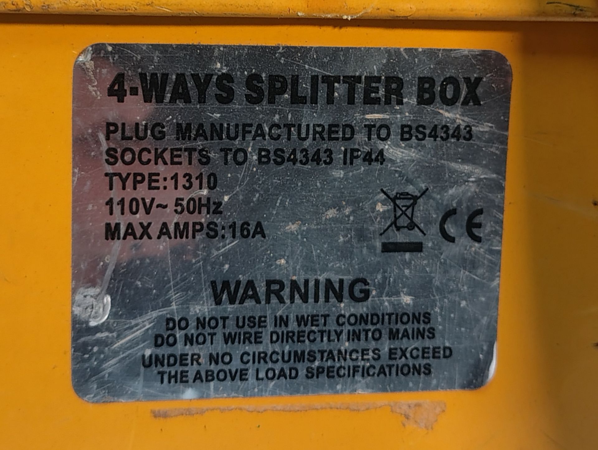 5x DEFENDER CEEFORM - 110V 16A 4 WAY Splitter Units - Image 5 of 7