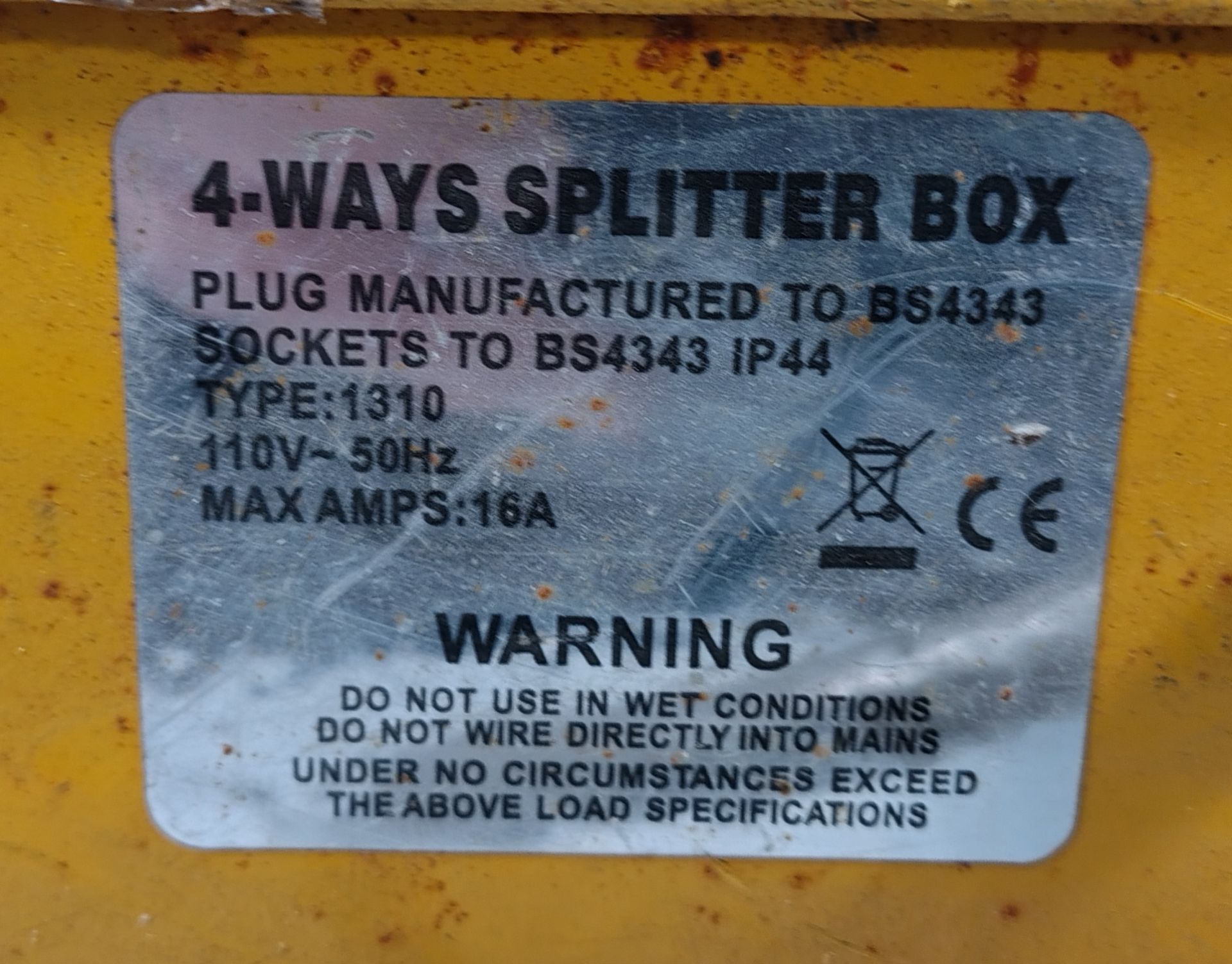 4x DEFENDER CEEFORM - 110V 16A 4 WAY Splitter Units - Image 6 of 6