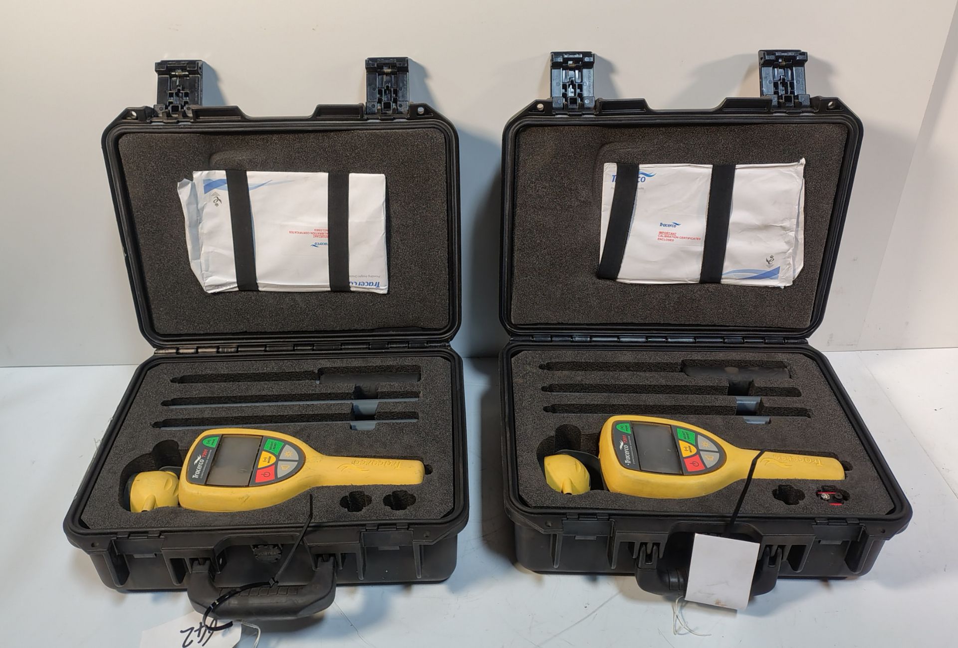 2x Tracerco T201 - ATEX Radiation Contamination Monitors - in hard cases