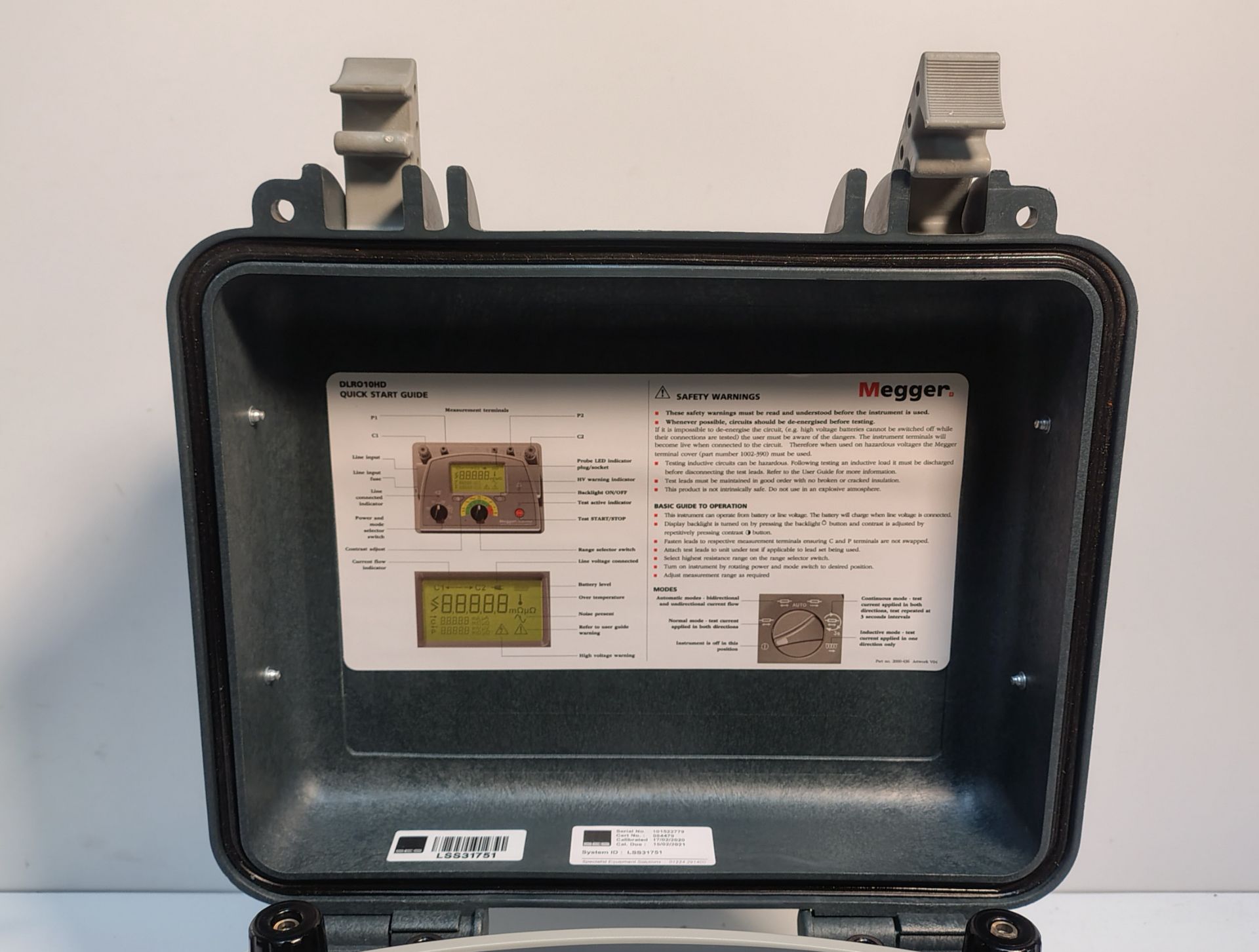 Megger DLRO10HD - 10 A Digital Low Resistance Ohmmeter - Image 5 of 6