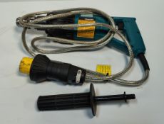 MAKITA 8406 - 110V Rotary Hammer Drill - one without case and plug and one case missing clasps