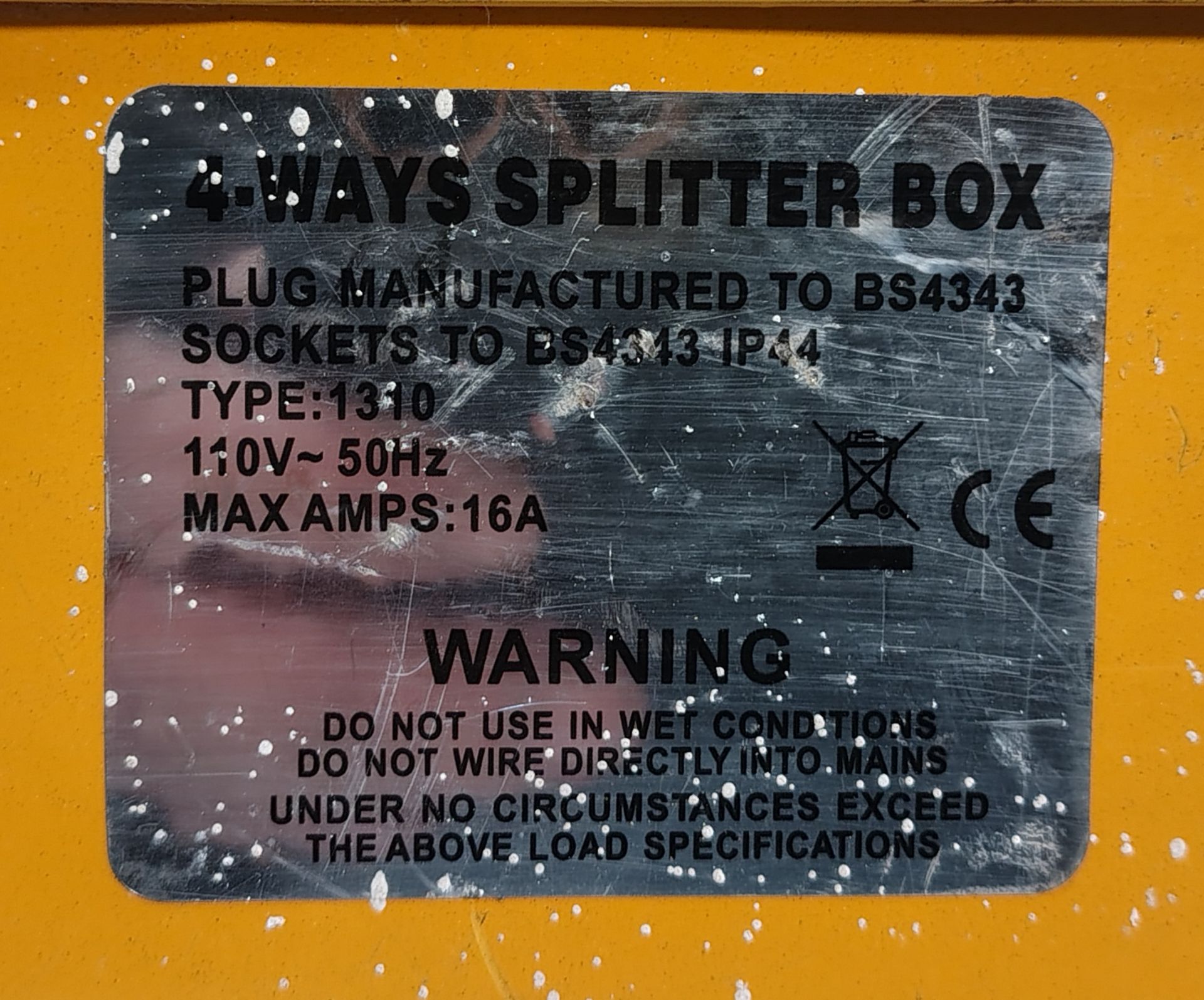 4x DEFENDER CEEFORM - 110V 16A 4 WAY Splitter & 1x DEFENDER E13104 - 110V 16A 4 WAY Splitter Units - Image 4 of 7